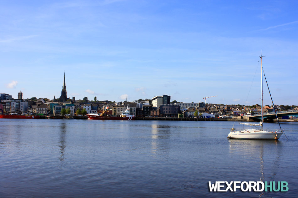 Wexford Quay, taken from the shore across the bridge.