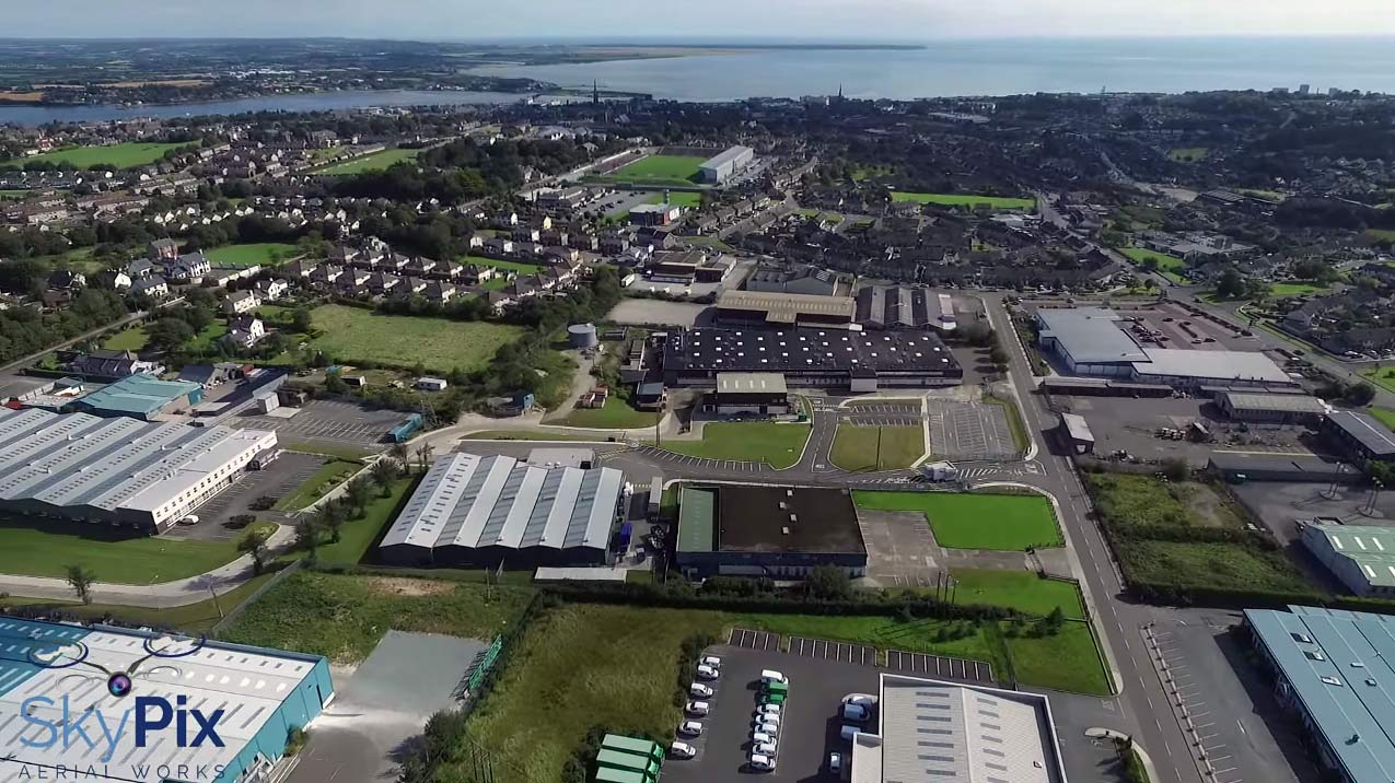 Watch Aerial footage of Wexford Town.