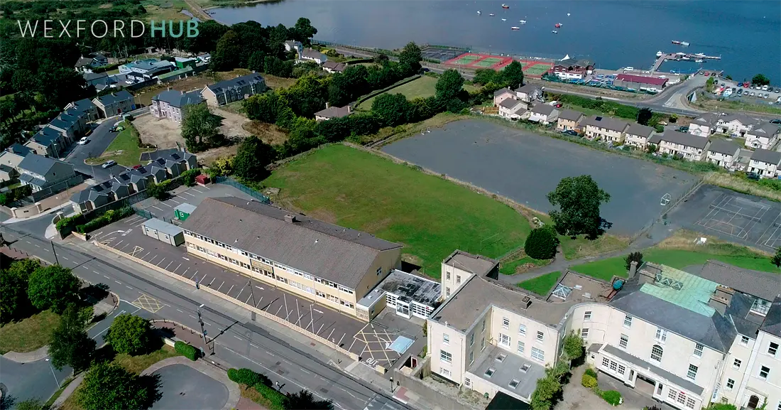 Drone photo of the former Loreto Secondary School.
