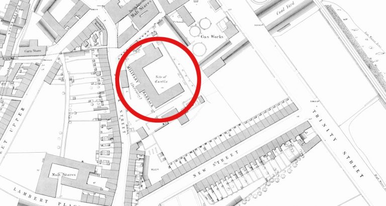 OSI map showing the former site of the caste.