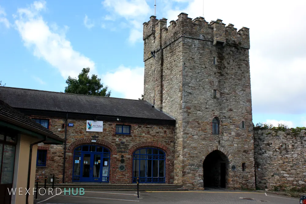 The front of the gate.